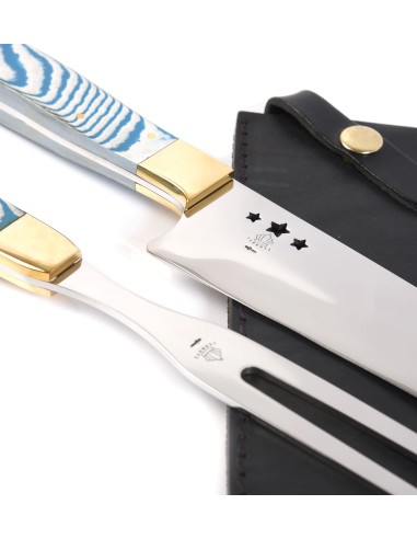 Terbutz Gran Parrillero Mundial (Micarta Celeste y Blanca)